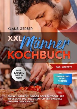 Dieses XXL Männer-Kochbuch ist voll von köstlichen, leicht zuzubereitenden Rezepten! Mit über 600+ Rezepten zur Auswahl, finden Sie in diesem Kochbuch bestimmt das, wonach Sie suchen... Die ersten Schritte sind einfach, solange Sie drei Dinge bei sich haben Den Grill, das Gas und das Essen. Wenn Sie diese drei Dinge haben, können Sie offiziell mit dem Grillen beginnen. Zuerst müssen Sie das Gas an den Grill anschließen. Die meisten Gasgrills werden mit einem Schlauch geliefert, der an den Gastank angeschlossen wird. Der Tank muss geöffnet werden, damit das Gas fließen kann. Einige Grills haben auch ein Gasventil. Stellen Sie also sicher, dass alles geöffnet ist, bevor Sie versuchen, den Grill anzuzünden. Das Anzünden des Grills ist einfach, aber seien Sie sich bewusst, dass Sie mit einem leicht entzündlichen Gas arbeiten. Wenn Sie vor oder nach dem Anzünden Gas riechen, schalten Sie alles aus und überprüfen Sie die Anschlüsse. Ein Gasleck ist ein ernsthaftes Problem, das Sie aber wahrscheinlich nicht haben werden, wenn Sie alles richtig anschließen. Bei einem Gasgrill müssen Sie sich nicht um das Aufwärmen der Kohlen oder das Halten einer gleichmäßigen Temperatur kümmern. (mehr Informationen finden Sie im Buch) Sie sind auf der Suche nach … ✅ 600+ leckere Rezepte für den Gasgrill und den Dutch Oven (u.a. Fleisch, Fisch, Gemüse, Salate, Snacks, Desserts uvm.) ✅ Einführung in das Thema ✅ Tipps & Tricks rund um den Gasgrill & Dutch Oven ✅ Inklusive leckere Saucen, Dips & Marinaden Leckere Gerichte und gute Anhaltspunkte gefällig? Dann greifen Sie jetzt zu!