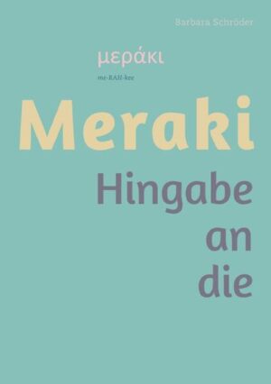 Tauche ein in die Welt von Meraki. Hingabe an die Seele. Dieses kleine Buch ist ein Schatz an berührenden Texten, inspirierenden Gedichten und köstlichen Rezepten, die das Herz und die Seele verwöhnen. Erlebe die Magie des griechischen Lebensgefühls. Feiere die Liebe zum Detail und die Freude am Augenblick. Lass Dich mit Fragen und Gedanken auf eine Reise zu Deinem inneren Selbst entführen und entdecke die Hingabe, die das Leben so wertvoll macht. Meraki lädt Dich ein, die fliessende Kraft Deiner Weiblichkeit zu spüren.