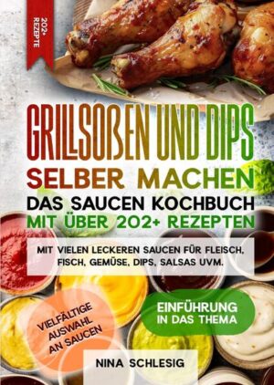 Dieses Soßen-Rezeptbuch ist voll von köstlichen, leicht zuzubereitenden Rezepten! Mit über 202+ Rezepten zur Auswahl, finden Sie in diesem Kochbuch bestimmt das, wonach Sie suchen... Kein sommerliches Grillfest.. ist ohne eine schmackhafte Barbecue-Sauce vollständig. Aber nicht alle Barbecue-Saucen sind süß und klebrig. Es gibt Hunderte von Sorten, die sich von Region zu Region unterscheiden, aber die gängigsten basieren auf drei verschiedenen Grundlagen: Tomate, Senf oder Essig. Eine gute Barbecue-Sauce sollte den rauchigen Geschmack von Grillgerichten wie Rippchen, Rinderbrust und Hähnchen ergänzen (und nicht überdecken). Außerdem sollte sie ausgewogen sein, je nach Art der Sauce mit einer gewissen Süße und einem Hauch von Schärfe durch die Säure. Hier einige Tipps… - Bestreichen Sie den Grillrost vor dem Vorheizen mit Antihaftspray oder Pflanzenöl, damit das Grillgut nicht kleben bleibt. - Wenn Sie Fisch grillen, legen Sie ihn zuerst mit der Hautseite nach unten oder auf mit Antihaft-Spray bestrichene Alufolie. - Lachs ist ein beliebtes Grillgut, da er nicht so schnell austrocknet. Da er reich an natürlichen Omega-Ölen ist, können Sie ihn auf den Grill legen, ohne ihn mit Öl zu bestreichen. Grillen Sie den Lachs zunächst mit der Hautseite nach oben. So kann das natürliche Fett unter der Haut in das Filet einziehen und es bleibt reichhaltig und feucht. (mehr Tipps finden Sie im Saucen Buch) Sie sind auf der Suche nach … ✅ 202+ leckeren Rezepten (u.a. für Fleisch, Gemüse, Dips, Salsas uvm.) ✅ Vorteilen rund um das Thema Saucen ✅ Den richtigen Zutaten für leckere Saucen ✅ Spaß und Freude Neues zu probieren Leckere Rezepte und gute Anhaltspunkte gefällig? Dann greifen Sie jetzt zu!