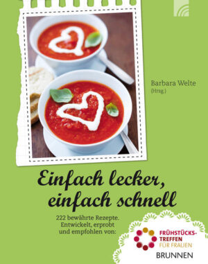 Über 200 Rezepte für jede Gelegenheit! Entwickelt, erprobt und empfohlen von: Frühstückstreffen für Frauen. Ob für Wochentage oder Feste, für die Familie oder viele Gäste. Alltagstaugliche Rezepte mit "Geling-Garantie", von engagierten Frauen empfohlen: • Kochen, wenn's mal schnell gehen muss • Hauptgerichte und leckere Desserts. • Rezepte, die Kinder begeistern. • Regionale Küche zum Genießen