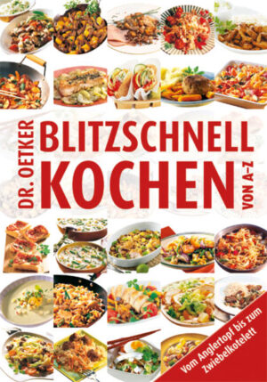 Küchenzeitsparer: die besten Antistress-Rezepte Blitzschnell kochen und trotzdem lecker? Das ist kein Widerspruch. Das zeigt Dr. Oetker mit dieser umfassenden Zusammenstellung von über 300 schnellen Rezepten von einfachen bis ausgefallenen Gerichten für jeden Anlass. Ob Fleisch, Fisch, Geflügel, Wild oder vegetarisch, alles ist in kürzester Zeit zubereitet. Da kann der kleine Hunger kommen, jederzeit!