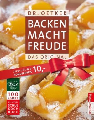 Auch Backen macht Freude. Seit 1930 gibt es die große Schwester des Dr.Oetker Schulkochbuches. Und ebenso erfolgreich. Mit mehr als 26 Millionen Exemplaren Auflage übernimmt Backen macht Freude die Position des Schulkochbuches beim Backen. Auch hier sind alle Rezepte auf Gelingsicherheit geprüft, in wichtigen Arbeitsschritten bebildert und immer leicht nachzubacken. So ist Backen macht Freude das Standardbackbuch für alle, die sofort und mühelos backen wollen.