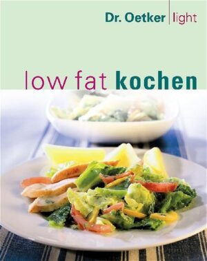 Fett sparen, aber nicht am Geschmack: Low Fat Kochen. Bewusste Ernährung liegt im Trend. Theoretisch jedenfalls. Praktisch scheitert fettarmes Essen oft an Ideenlosigkeit und fadem Geschmack. Dr. Oetker hat die Rezepte gegen Polster und Röllchen. Zusammengetragen auf 128 neue gestalteten Seiten in „Low Fat Kochen“ aus der Reihe „Dr. Oetker Light“. Rund 60 getestete Rezepte mit ebenso vielen Fotos, davon viele neue, inspirieren zum Nachkochen und Kombinieren. Suppen, Salate, Fleisch, Fisch, Geflügel und vieles mehr. Ein hoch aktuelles Angebot, mit dem das Abnehmen gelingt.