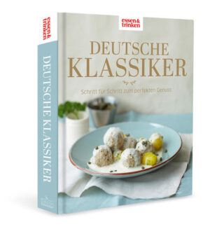 Deutsche Klassiker von ESSEN & TRINKEN • In Zusammenarbeit mit Deutschlands großem Food-Magazin ESSEN & TRINKEN • Mit Schritt-für-Schritt-Anleitungen zu einem perfekten Ergebnis • Mehr als 90 Rezepte für deutsche Klassiker Deutsche Klassiker – jeder liebt sie! Aber wissen Sie, wie sie eigentlich richtig zubereitet werden? In Zusammenarbeit mit Deutschlands großem Food-Magazin ESSEN & TRINKEN zeigen wir, wie Profis die beliebtesten deutschen Gerichte kochen. Mithilfe einfacher und detaillierter Schritt-für-Schritt-Anleitungen perfektionieren Sie die Grundzubereitung der deutschen Klassiker. Wer diese beherrscht, kann einen Schritt weitergehen und seine Gäste mit kreativen Varianten beeindrucken. Erweitern Sie Ihre Kenntnisse und kochen Sie Rouladen, Gänsebraten, Kartoffelsalat, Hühnersuppe, Schweinebraten, Pfannkuchen, Maultaschen oder Serviettenknödel wie die Profis von ESSEN & TRINKEN. Sie werden überrascht sein, wie einfach und perfekt Ihnen ab jetzt die deutschen Klassiker gelingen werden!