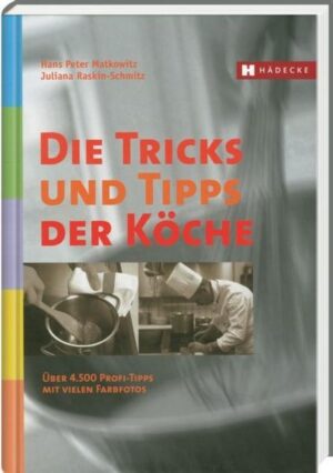 Küchentricks vom Profi - Soforthilfe beim Kochen von A bis Z Der Bestseller mit über 4.500 Tipps zum Zeitsparen und guten Gelingen! Wer kennt sie nicht, die kleinen und großen Küchenprobleme: eine Soße bindet nicht richtig, Gelee wird nicht fest, eine Gans sollte fachgerecht tranchiert, eine Seezunge gehäutet, ein Hummer zerteilt oder ein Rehrücken für das kalte Büffet kunstvoll garniert werden. Keine Panik bitte, denn der erfolgreiche Küchenratgeber bietet praktische Soforthilfe: Das Autorenteam (Hans-Peter Matkowitz als gelernter Koch und Volkshochschuldozent, Juliana Raskin-Schmitz als Hobbyköchin, Feinschmeckerin und Kochbuchautorin) kennt den Küchenalltag und zeigt, was schief gehen kann und warum. Vor allem aber, wie man kleinere oder größere Küchenkatastrophen begrenzt oder, besser, wie man ihnen durch die richtige Vor- und Zubereitung vorbeugt. Und es kennt und nennt die Tricks für zeit- und energiesparendes, rationelles Arbeiten am Herd. Über 4.500 Küchentricks und -tipps zum schnellen Nachschlagen sind in der aktualisierten Neuausgabe dieses praktischen Ratgebers zusammengefasst: Basiswissen, Profitipps und Problemlösungen von A bis Z. Alles ist knapp und präzise beschrieben, Symbole erleichtern die Übersicht, viele Farbfotos bieten klare Arbeitsvorlagen und ein ausführliches Stichwortverzeichnis führt von A bis Z zu allen Küchenfragen.