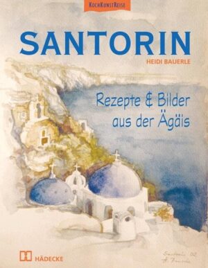 Santorin - Vulkaninsel in der Ägäis, Reiseziel für Genießer und Individualisten. Für Heidi Bauerle, Autorin und Künstlerin, ist sie eine schier unerschöpfliche Quelle köstlicher Rezepte und griechischer Impressionen. So entstand ihre Sammlung von Originalrezepten, kommentiert von Fischern und Gemüsefrauen, von Weinbauern und Wirtinnen und umrahmt von kleinen Geschichten, Federzeichnungen und Aquarellen, die das Licht und das Leben, die Landschaft und die Architektur dieser traumhaft schönen Insel einfangen. Ein Buch für alle Freunde der Ägais, die mit Vergnügen zum Kochlöffel greifen, um die Urlaubsgenüsse zuhause mit Freunden nachzukochen. Und natürlich für alle, die zwar nicht kochen, aber gerne essen und Bilder anschauen.