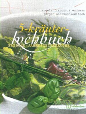 Das Besondere am neuen 5-Kräuter-Kochbuch ist die einzigartige Kombination der verwendeten Kräuter. Basilikum, Zitronenmelisse, Blattkoriander, Dill und Schnittlauch ergeben zusammen eine Gute-Laune-Kräutermischung, die nicht nur hervorragend schmeckt, sondern sich durch das optimale Zusammenspiel der enthaltenen ätherischen Öle und Saponine wohltuend auf Körper, Geist und Seele auswirkt. Und weil die Kräuter auch noch auf der kleinsten Fensterbank problemlos gedeihen, kann in diese Wellness-Oase wirklich jeder „eintauchen“. Ein Spitzenkoch, der sich ganz der Bioküche mit absolut frischen Zutaten verschrieben hat, serviert raffinierte Vorspeisen (z.B. Kräutersalat auf Erdbeercreme mit Alfalfasprossen), Zwischengerichte (z.B. Forellentatar mit rosa Grapefruit und Kräutersalat), Hauptgerichte (z.B. Rehkeulensteak im Pilz-Kräuter-Kleid) und Desserts (z.B. Apfeltarte mit Basilikumsabayon), dass schon beim Lesen das Wasser im Munde zusammen läuft. Und dann erst beim Betrachten der Fotos! Alles ist appetitlich angerichtet, echt und nicht gekünstelt fotografiert, einfach zum Nachmachen. Tipps aus der Praxis für die Praxis informieren über Einkauf und Lagerung, Pflege der Kräutertöpfe, Grundrezepte und Küchentechnik. So macht gesunde Kräuterküche doppelt Spaß!