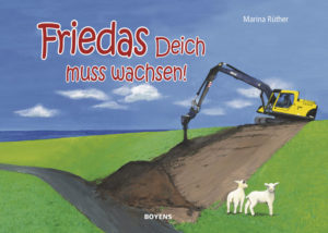 Honighäuschen (Bonn) - Als Frieda, das kleine Deichschaf, eines Tages riesige Baumaschinen am Deich entdeckt, macht sie sich große Sorgen  macht da jemand ihren Deich kaputt? Und dass, obwohl er doch für den Schutz der Küstenbewohner so wichtig ist? Doch Mo, der Seehund, kann sie schnell beruhigen und erklärt, dass die Deiche verstärkt werden müssen und warum das so ist. Dieses liebevoll illustrierte Buch führt die kleinen Leser kindgerecht an die Thematik des Klimawandels und die damit erforderlichen Deichverstärkungen in den Küstenregionen heran.