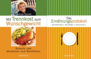 Mit Trennkost abnehmen und sich besser fühlen! Das Thema Trennkost ist nach wie vor ganz aktuell. Alle modernen Diätformen bestätigen: es ist die Kombination von Nahrungsmitteln sowie der Zeitabstand zwischen den Mahlzeiten, der sich auf unsere Leistungsfähigkeit und unser Gewicht auswirkt. Dieses Set besteht aus Buch plus Ernährungsprotokoll: Eine der größten Untersuchungen zum Thema Abnehmen hat gezeigt, dass Menschen, die während einer Diät Protokoll führen, doppelt so viel abnehmen wie Menschen, die nicht festhalten, was sie im Lauf eines Tages alles zu sich nehmen. Die Trennkost lässt niemanden hungern und die Umsetzung ist ganz einfach. Dieses Buch hilft bei der Umstellung, bietet drei Wochenpläne und rund 130 verlockende Rezepte für morgens, mittags und abends.