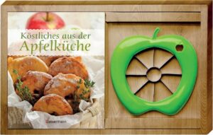 Die besten Koch- und Backrezepte mit Apfel Kaum eine andere Frucht bietet ein solch feines, frisch-fruchtiges Aroma wie der Apfel. Ein Aroma, das auch nach der Verarbeitung wunderbare Ergebnisse liefert, egal ob in süßer Form als Gebäck, Dessert und Konfitüre oder pikant in Kombination mit Fleisch, Fisch oder Gemüse. Dieses Set bietet Ihnen jedoch noch mehr. Dank des praktischen Apfelspalters können Sie die beliebte Frucht mühelos in Spalten teilen - entweder gleich zum Wegnaschen oder als Krönung für leckere Kuchen. Ein wunderbares Geschenk für jeden Apfelfreund!