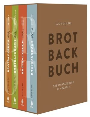 Alle vier Brotbackbücher in Sonderausstattung im edlen Schmuckschuber .Limitierte Sonderausgabe. Lieferung solange der Vorrat reicht. "Brotbackbücher im Schuber" ist erhältlich im Online-Buchshop Honighäuschen.