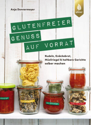 Ob Gnocchi, Müsliriegel, Spaghetti Bolognese oder ein Kuchen im Glas - auch Glutenfreies kann in deiner Speisekammer oder deinem Vorratsschrank stehen. Dieses Buch bietet erstmals über 50 Rezepte und Ideen für glutenfreie Zutaten und Gerichte aus und für die Vorratskammer - komplett ohne Weizen. Neben den Basics erklärt Foodbloggerin Anja Donnermeyer, was in einer glutenfreien Vorratskammer nicht fehlen darf, gibt Tipps zur Aufbewahrung und zum Einkochen und stellt gleich ganze Gerichte vor. So gelingt jeder Spontanbesuch, jedes Sonntagsessen, auch nach Ladenschluss - einfach mit glutenfreien Zutaten aus der Speisekammer. Fülle deine Vorratskammer mit eigenen Zutaten und haltbaren Gerichten!