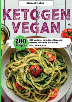 Ketogen Vegan- 200 Rezepte. Dieses Buch bringt frischen Wind in die Küche: 200 Rezepte, die vegan und ketogen sind! Hier geht’s um maximalen Geschmack, pflanzliche Power und die Vorteile der Ketose - alles in einem. Perfekt für alle, die sich gesund, kreativ und voller Energie ernähren wollen. Was dich erwartet: - 200 pflanzliche, ketogene Rezepte - voller Vielfalt und Genuss! - Von Frühstück bis Dessert: Leckere Ideen für jede Tageszeit. Inkl. Brot- und Brötchenrezepte. - Einfache Zutaten, großer Geschmack - für Anfänger und Kochprofis. - Vielseitig, gesund und ohne Kompromisse - pflanzlich & kohlenhydratarm. Ideal für alle, die gerne Neues ausprobieren, ohne auf Genuss zu verzichten!