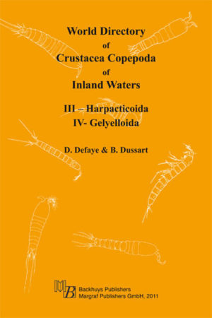 Honighäuschen (Bonn) - The first edition of this directory was published twenty-one years ago. Since then, numerous new species have been described, new genera have been created and others have been revised. The status of some families has been re-evaluated, leading to important changes in the order Harpacticoida. A new freshwater copepod order, Gelyelloida, has also been erected. This second edition includes all the significant new information collected from 1990, in an enlarged English edition.Twenty-two families are treated, including some representatives of usually marine families that can be found in brackish inland waters. The families of Harpacticoida treated are, in alphabetical order, Ameiridae, Arenopontidae, Canthocamptidae, Canuellidae, Chappuisiidae, Cletodidae, Cristacoxidae, Darcythompsoniidae, Ectinosomatidae, Harpacticidae,Laophontidae, Leptopontiidae, Longipediidae, Metidae, Miraciidae, Nannopodidae, Parastenocarididae, Phyllognathopodidae, Tachidiidae, Thalestridae and Tisbidae. The Gelyelloida contains only the family Gelyellidae.As in the other two volumes, the type species is listed first for each genus and marked with an asterisk. For each species, a complete taxonomic synonymy is given, followed by citations or references concerning the morphology, physiology, biology and ecology of the species. This is supplemented by information on distribution. All cited references are given, for which the abbreviations follow the system used in previous volumes. The scientific index includes all synonyms, allowing the reader to follow the trail of any citationof a species to its currently valid name.This volume will be a standard reference for all those  researchers and conservationists included  with an interest in copepods.