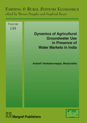 Honighäuschen (Bonn) - In the wake of increasing economic scarcity of groundwater, food and livelihood security in arid and semi-arid regions of India and especially in the Chikkaballapur taluk (the study region) is threatened. Unabated groundwater overdraft coupled with inadequate recharge are leading to increasing probability of well failure, decline in water table and high levels of fluoride contamination. As major coping mechanism, farmers have adopted drip irrigation and resorted to water market. This book analyzes dynamics of agricultural groundwater use in presence of water markets with three objectives: (i) to estimate the impact of water market on farming