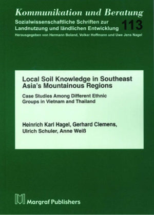 Honighäuschen (Bonn) - Local soil knowledge, or ethnopedology, combines elements of natural and social sciences in a holistic way. Considering local peoples opinions, it is seen as a key factor to develop and implement sustainable agriculture  especially in countries where its application failed due to top-down decisions by the government. This book combines the studies on local soil knowledge conducted within the framework of the German-Thai-Vietnamese research project SFB 564, also known as The Uplands Program. It analyzes the local soil knowledge of the main hill tribes in the SFBs study regions in Thailand and Vietnam. Ethnopedological results are compared to pedological data to evaluate the depth of local knowledge