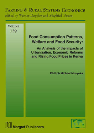 Honighäuschen (Bonn) - With food insecurity becoming a perpetual challenge in Kenya, this study on food patterns, welfare, and food security sought to provide robust and detailed evidence on the patterns of food consumption and how they relate to household income, prices, household demographic characteristics, urbanization, and economic policy reforms. The study evaluates the patterns of food consumption across urban and rural areas. Impacts of urbanization and economic liberalization on temporal patterns of food consumption are estimated from time series food consumption and price data. Committing to a robust economic empirical approach, the study explores the linkage between empirical food demand analysis and welfare estimation techniques to bring out the impacts of the 2008/09 food price crisis on household welfare. Further, the impacts of price changes on welfare are simulated and empirically linked to bring out food insecurity prevalence, gap, and severity borrowing approaches from poverty analysis techniques. The study also explores the would be effects of increased vertical market integration on food insecurity, and welfare effects of reducing import tariffs on imported cereals. There is clear evidence that food price crisis accentuated food insecurity. It is also evident that reduction of import tariffs and improving market integration could be effective ways of fighting food insecurity in Kenya.