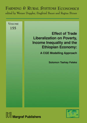 Honighäuschen (Bonn) - The effect of trade liberalization on poverty income inequality and the overall economy is a timely issue that requires meticulous assessment in Ethiopia where there are production and consumption heterogeneities. The book, relying on the 2004/05 EHCES data, examines the economic behavior of households using Quadratic Almost Ideal Demand(QUAIDS) and further reclassifies the household account of the 2005 Social Accounting Matric (SAM) of Ethiopia based on their consumption pattern. The book incorporates possible way of new SAM balancing techniques which could be used in a situation where both balanced and unbalanced accounts co-existed in a single SAM. Using the STAGE Computational General Equilibrium (CGE) models, the book examines the possible impact of trade liberalization in Ethiopia on poverty, the production of priority industries, welfare and income inequality both in short and long run. The book also examines the inter-sectoral linkages among activities and enables to sort out both key and weakly linked sectors of the economy using a SAM multiplier analysis. Moreover, the book proposes a new method of dealing with intra group distribution of income using linear combination and arithmetic progression techniques such that the likely impact of trade liberalization on poverty and income inequity is examined accordingly. The impact of consumption switching during trade liberalization on poverty has been explicated. Based on the aforementioned empirical evidences, the book suggests the way that enable Ethiopia accrues benefits from trade liberalization and further indicates possibilities of reaping benefits from resource reallocation within the industrial sectors in the country.