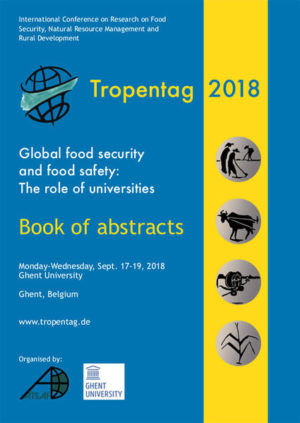 Honighäuschen (Bonn) - We are pleased to present in this book all the abstracts that are being presented both orally and as posters at the 2018 Tropentag Conference that is organised for the first time in Belgium at Ghent University. This conference forms the culmination of a whole year effort by a wide team of committed collaborators both in Belgium and Germany. Tropentag is an annual, international conference on tropical agriculture, food security, natural resource management and rural development. It is the largest European interdisciplinary conference on research in (sub)tropical agriculture and natural resource management. It rotates between universities and research institutes in Berlin, Bonn, Göttingen, Hohenheim, Kassel-Witzenhausen, and since 2014 Prague and Vienna. Tropentag 2018 is organised by Ghent University, Belgium (predominantly the Faculty of Bioscience Engineering - Department of Plants & Crops, Laboratory for Tropical and Subtropical Agriculture and Ethnobotany, and the Africa Platform of Ghent University Association), jointly with the Council for Tropical and Subtropical Research (ATSAF e.V), in cooperation with the GIZ Advisory Service on Agricultural Research for Development (BEAF). This years theme of the conference is Global food security and food safety: The role of universities, but the numerous sessions and workshops cover a much broader range of subject areas that all centre/ focus on tropical agriculture. Agriculture deals with the cultivation and breeding of animals, plants and fungi for food, fibre, biofuel, medicinal plants and other products used to sustain and enhance human life. Its prime vocation is and should be to sustainably maintain and  where needed and possible  significantly improve the nutrition and health situation of people around the world. Hunger, malnutrition, and poor health are global, and increasing development challenges. Agriculture has made remarkable advances over the last decades in increasing quantity and quality of food and other produce, but its contribution to improving the nutrition and health of poor farmers and consumers in developing countries often still lags behind. In cases where food provision is structurally guaranteed, food quality may still be a problem. Agricultural research and universities have an important role in addressing and solving both food security and food safety. They should do this in collaboration with national and international governmental and non-governmental donor and policy-oriented organisations, with respect for local, regional and global socio-economic and cultural situations, legal conditions, markets and market mechanisms, limitations and opportunities, gender equity and the natural resource environment, in order to provide for sustainable solutions. The conference theme is addressed in plenary keynote lectures and in presentations and poster contributions organised in 24 thematic sessions. This year a special emphasis will be given to agriculture for nutrition and health with contributions of this years CGIAR feature research project A4NH (see: a4nh.cgiar.org), as indeed we opted for featuring a program rather than a centre as the CG system itself is organising itself much more than before around federating themes that bring together CG centres but also partners from academia and research sensu lato . All in all, we received some 960 abstracts addressing these issues. This book contains about 340 poster abstracts, and 110 abstracts for orals, whereby a big portion is in line with the conferences theme. The role of universities, or academia in general, apparently inspired a lot of scholars. Additionally, you will also find the keynotes abstracts. We hope that the scientific contributions in this book will help you to broaden your knowledge, and find answers to a number of important research and development questions and to the conference theme. We wish you an enjoyable and rewarding Tropentag! For the organising committee of Tropentag 2018 Prof. dr. ir. Patrick van Damme Ghent University Ghent, September 2018