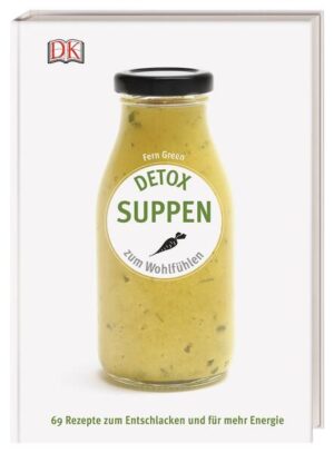 So easy war Detox noch nie! Die 69 alltagstauglichen, unkomplizierten Suppen-Rezepte aus dem Detox-Kochbuch sind einfach gemacht, entgiften den Körper und verhelfen ruckzuck zu mehr Energie. Gesunde Suppen wie die hippe Power-Bone-Broth können schnell vorbereitet, eingepackt und als To-go-Varianten überall hin mitgenommen werden. Und das Beste: Die große Rezeptvielfalt angesagter Trendgerichte gibt es zum kleinen Preis im praktischen, übersichtlich aufgemachten Bestsellerformat. Mit speziellen Plänen für individuelle Detox-Kuren! Green Souping ist das neue Green Juicing: Statt mit grünen Smoothies wird der Körper jetzt mit leichten Suppen von Schadstoffen befreit und auf diese Weise viel effektiver neue Kraft getankt. Ob für mehr Energie, eine stahlend-schöne Haut oder zur Linderung von Beschwerden - für jedes Ziel gibt es die richtige Detox-Kur mit zahlreichen, köstlichen Suppenkombinationen. Aus nährstoffreichen Zutaten wie Hülsenfrüchten, Nüssen oder Gemüse entstehen dank Detox-Kochbuch umwerfend-leckere Suppen, die Sie mit Vitaminen, Proteinen und Mineralien versorgen und gleichzeitig zu einem ausgewogenen Flüssigkeitshaushalt führen. Hier gilt das Motto: Grün ist gesund! Wie wäre es mit einem herrlich-leichten Sommersüppchen aus Zucchini und Kresse? Oder einer samtig-milden, orientalisch angehauchten Sattmacher-Suppe aus Kichererbsen und Spinat? Typisch für die beliebte DK Bestsellerreihe sind alle genialen Suppen-Rezepte aus dem Detox-Kochbuch visuell einzigartig dargestellt: auf jeder Doppelseite links die benötigten Zutaten, rechts das fertige Ergebnis mit der kurzen, knackigen Anleitung - anschaulicher und verständlicher geht`s nicht!