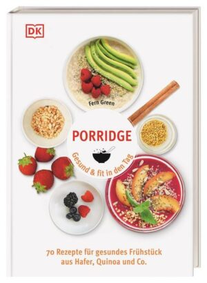 Porridge  Trendfrühstück für jeden Tag! Sie möchten Ihrem Körper morgens etwas Gutes tun? Porridge macht satt, fit und hält schlank! Mit dem nährstoffreichen Frühstücksbrei geht der Tag gut los: Es werden 70 Rezepte mit Haferflocken, Hirse oder Quinoa, Overnight-Oats, knusprigem Granola, frischem Obst, veganen und laktosefreien Milchalternativen aufgetischt. Die große Rezeptvielfalt angesagter Trendgerichte gibt es zum kleinen Preis im praktischen, übersichtlich aufgemachten Bestsellerformat. Porridge-Rezepte: Haferbrei für die wichtigste Mahlzeit des Tages Diese Porridge-Rezepte bringen gesunde Abwechslung in die frühen Morgenstunden: Haferflocken, Quinoa, Hirse oder Amarant bilden die Grundlage des Frühstücksbreis und haben reichlich Ballaststoffe im Gepäck, die den Blutzuckerspiegel im Gleichgewicht halten. Ihre Vitamine und Mineralstoffe versorgen den Körper mit wichtigen Nährstoffen für den Tag. Und wenn es mal besonders schnell gehen soll? Dann sind Overnight-Oats die perfekte Lösung: Einfach das Getreide über Nacht in Flüssigkeit quellen lassen und morgens aus dem Kühlschrank holen. Porridge selber machen  Buch-Highlights auf einen Blick:  70 vielfältige Porridge-Rezepte.  Übersichtliche Warenkunde.  Infos zum Gesundheitsplus.  Visuell einzigartig dargestellt  typisch für die DK Bestsellerreihe.  Cooles Cover. ?Mit diesen trendy Porridge-Rezepten wappnen Sie sich für jede Herausforderung des Tages. Jetzt nachkochen und richtig durchstarten! "Porridge" ist erhältlich im Online-Buchshop Honighäuschen.
