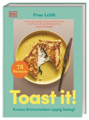 Toast it! Und alles schmeckt besser. Was schmeckt köstlicher als kross geröstete und belegte Brote der Extraklasse, cheesy Sandwiches oder üppige Toasts? Diese 75 Rezepte lassen einem das Wasser im Mund zusammenlaufen. Egal ob kleiner Snack, schnelles Abendbrot oder schmackhafte Luxusstullen für Gäste: Autorin Prue Leith, Grande Dame der englischen Food- und Kochshow-Szene, zeigt, wie man einfache Zutaten in etwas Geniales verwandelt. Sandwich-Rezepte mit Wow-Effekt - Inspiration pur: Mit diesen Rezepten werden einfache Brotkreationen kross, krass, köstlich. - 75 Rezepte für jeden Geschmack & Anlass: egal ob vegan und vegetarisch, schnell und einfach, luxuriös für Gäste oder etwas Süßes für Zwischendurch. - Must-have für alle Brot(back)fans: Mit Erbsen-Bohnen-Gemüse auf knusprigem Sauerteigbrot, getoastetem Ziegenkäse-Birnen-Baguette oder Mango-Chicken-Ciabatta zeigt sich Vielfalt der Brotverwendung. - Prue Leith (“The Great British Bake Off”) ist die Grand Dame der britischen Foodszene und weiß ganz genau, wie aus ein paar clever abgestimmten Zutaten perfekter Genuss wird. Kreativ & lecker - belegte Brote mal anders: Die Vielfalt der Sandwich-Rezepte reicht von schnellen Mittagessen im Homeoffice, gemütlichen Abendessen mit der Familie bis hin zu krossen Brothäppchen für Gäste. Prue Leith verwendet unterschiedliche Brotsorten wie Weißbrot, Focaccia, Baguette, Vollkorn oder Sauerteig und kombiniert sie mit veganen oder vegetarischen Zutaten, Käse, Früchten, Fleisch und pikanten Saucen - einfach köstlich! Rösten, Belegen und Reinbeißen: Dieses Buch ist ein Muss für Toast-Liebhaber und all jene, die genug von langweiligen Brotstullen haben.