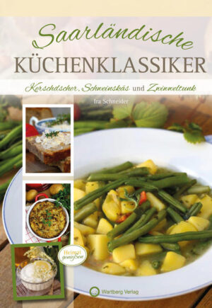 Der Rezeptekanon für dieses Kochbuch ist nach Recherchen in alten und modernen Kochbüchern aus den letzten 100 Jahren, vor allem aber durch Gespräche mit Bewohnern des Saarlands entstanden. Die Rezeptsammlung legt dabei einen Schwerpunkt auf traditionelle Rezepturen, die bis heute zum lebendigen Saarländischen Küchenschatz gehören. Sie zeigt darüber hinaus ebenso, wie Genussmenschen in der Region mit frischen heimischen Zutaten kochen. Welche Spezialitäten von „Bibbelschesbohnesupp bis Zwiwweltunk“ man kennen muss, verrät die Autorin in einem „Who is who“ der Küchenklassiker. Welche typischen Produkte die Region bereithält, erfahren Leser jeweils in einer Einführung zu den einzelnen Kapiteln. Ausflüge in den Bauerngarten, die heimische Esskultur und das kulinarische Brauchtum sowie praktische Tipps runden den Band ab.