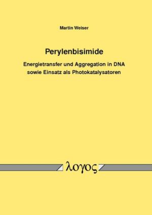 Honighäuschen (Bonn) - Perylenbisimide sind organische Chromophore die sich durch eine Substitution in der Buchtregion in ihren spektroskopischen und elektrochemischen Eigenschaften verändern lassen. Zur Untersuchung des Energietransfers durch DNA wurden verschiedene Farbstoffe in unterschiedlichen Abständen voneinander in Oligonukleotidsequenzen eingebracht. Anhand selbstkomplementärer DNA-Sequenzen wurden Aggregationsstudien durchgeführt. Die gebildeten Dimere der verschiedenen Perylenbisimide konnten gezielt hergestellt und untersucht werden. Eine Mischung unterschiedlicher DNA-Stränge führte zur Ausbildung von Heterodimeren. Die Bildung der Heterodimere konnte durch UV/Vis-Absorptionsspektroskopie verfolgt werden und führte zu Duplexen mit erhöhten Schmelztemperaturen. Für den Einsatz als Photokatalysatoren wurden robustere Perylenbisimidderivate synthetisiert. Mit ihnen konnte die Addition verschiedener Alkohole an elektronenreiche Olefine erreicht werden. Aufgrund der geeigneten Absorptionseigenschaften des gewählten Katalysators ließ sich die Reaktion auch im Sonnenlicht effektiv und in kurzer Zeit durchführen. Außerdem ermöglichte die Übertragung der Experimente auf einen Durchflussreaktor eine kontinuierliche Reaktionsführung.
