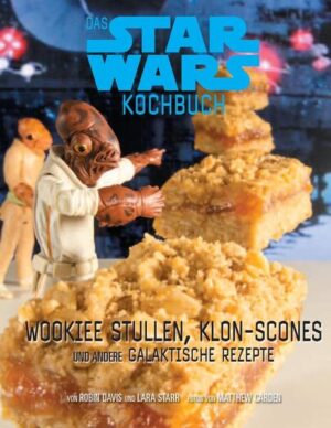 Mit diesen original Star Wars-Backformen lassen sich im Handumdrehen die leckersten Knabbereien aus einer weit, weit entfernten Galaxie zubereiten! Von Schoko-Chewies und Jawackler bis hin zu Landonuts und Mos Eisley-XXL Pralinen bietet dieses wahrlich galaktische Kochbuch kinderleichte Rezepte für delikate Snacks, leckere Drinks und süße Verführer, denen selbst ein gestandener Jedi-Meister nicht widerstehen kann.