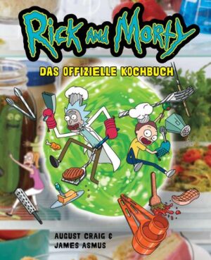 BRICH MIT RICK UND MORTY ZU EINER INTERDIMENSIONALEN KULINARISCHEN REISE AUF! Als Mortys Hausaufgabe, ein »Familien-Rezeptbuch« zusammenzustellen, Ricks Abenteuerpläne durchkreuzt, bleibt den beiden nur eine Möglichkeit: das verfluchte Ding irgendwie vor Ablauf der Abgabefrist fertig zu kriegen und alles weitere Mr. Meeseeks zu überlassen! Das Ergebnis ihrer zweifelhaften Bemühungen ist dieses Kochbuch, randvoll mit den epischsten, spektakulärsten und waffenscheinpflichtigsten Rezepten in der Geschichte des Multiversums! Großartig bebildert und genauso chaotisch wie die Welt von Rick and Morty, findest du hier kulinarische Beiträge von Morty , Summer, Beth und Jerry, inklusive gelegentlicher … Ergänzungen von Rick, d er wie üblich versucht, alles ein bisschen mehr, na ja, rickiger zu gestalten! Dieses farbenfrohe Kochbuch enthält über 50 abwechslungsreiche Speisen und Getränke von den Planeten und aus den Dimensionen, die du aus der Serie kennst. Hier hast du die einmalige Chance, ikonische Gerichte wie z. B. Erdbeeren am Stiel, Roys Hackbraten oder Gurken-Ricks Transformationslake nachzukochen, während deine Küche bei der Zubereitung von Vorspeisen, Hauptgängen, Desserts und Drinks zusehends im selben organisierten Chaos versinkt, das man von Rick und Morty kennt. Kurzum: Dieses Buch ist der perfekte kulinarische Begleiter für deine Reisen durch Zeit und Raum!