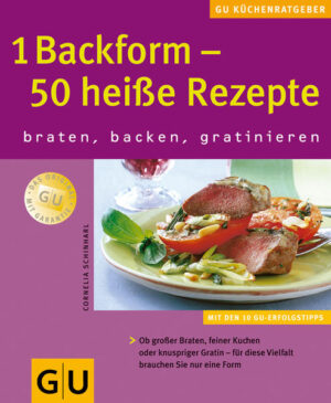 Heute gibt es Pizza mit Rucola und Mozzarella, morgen Lammfilets auf Tomatenbett, übermorgen Kartoffelauflauf mit Krabben und am Wochenende wird noch schnell ein saftiger Schokokuchen gebacken. Und für diese Vielfalt braucht man keine große Küchenausrüstung von Schmortopf bis Springform, sondern nur eine einzige Backform und einen Ofen. Das ist ideal für kleine Küchen und Abwaschmuffel und garantiert abwechslungreichen Genuss vom großen Braten über knusprige Gratins bis zum süßen Abschluss!