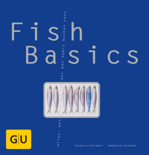 Wie krieg ich die Gräten aus dem Fisch, was passt zu Forelle, welchen Fisch darf ich grillen. . . ? Endlich gibt es kurze und gute Antworten auf die wichtigsten Basic-Fragen rund um Fisch und Meeresfrüchte. Dazu 100 feine, schnelle und einfache Rezepte, die auch Anfängerherzen höher schlagen lassen: Weil nichts schief gehen kann, weil es Eindruck macht, weil es so lecker nur zu Hause schmeckt! Und warum das Ganze? Freitagstradition, frische Forelle an der Angel, Jodhaushalt, Urlaubsstimmung oder Katerkiller - das sind nur 5 von 17 guten Gründen, mal wieder Fisch zu essen. Alles zu finden im neuen, leuchtend blauen Fish Basics.