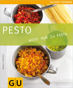 Pesto - viel mehr als "nur" italienische Würzpaste zu Nudeln! Schmeckt als Aufstrich für Sandwiches und Crostini, als Topping für Suppen und Salate, als Nudelsauce, als Füllung für Fleisch und Fisch und - in süßen Varianten - sogar in himmlischen Desserts. 18 neue Lieblingsrezepte hat die Autorin von "Pesto frisch eingetroffenen" über "Klassiker auf neue Art" bis "Crossover-Pesto" exklusiv zusammengetragen: Und damit brandneue Schlemmer-Ideen wie Cashew-Pesto mit Garnelen, Involtini mit Chili-Erdnuss-Pesto, Auberginentürmchen mit Tomaten-Rosmarin-Pesto oder auch süße Varianten wie Erdbeeren mit Orangen-Mandel-Pesto.