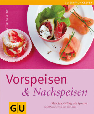 Sie bekochen gerne Gäste und haben den Hauptgang schnell im Kopf - tun sich aber schwer in Sachen Vorher und Nachher? Oder möchten Ihre Gäste lieber mit vielen feinen Kleinigkeiten verwöhnen als mit einem "klassischen" Menü? Dann kommt her das Buch für Sie - Vorspeisen & Nachspeisen! Auf 128 Seiten finden Sie rund 90 Rezepte für Süßes und Pikantes, Klassiker und internationale Spezialitäten, für Sommer und Winter, für "Wenig-Zeit-Menüs" und "Viele-Freunde-Abende". Ob Blinis mit Räucherlachs, Rosen-Couscous mit Pinienkernen, Spinatsalat mit Entenbrust oder jamaikanisches Bohnensüppchen, ob Rotweincreme, Strawberry Shortcakes oder Espresso Granita - für jedes Menü ist das richtige Entrée und das passende Finale dabei. Und wenn Sie aus den Rezepten des Buches ein ganzes Menü kombinieren möchten, hilft Ihnen ein ausführlicher Menüplaner auf die Sprünge.