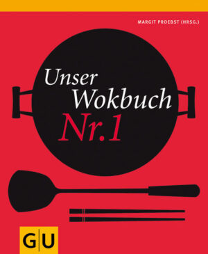 Unser Wokbuch Nr. 1 - alles drin für neugierige Kochanfänger und leidenschaftliche Wokmeister: über 300 Lieblingsrezepte aus Fernost von ganz einfach und schnell bis richtig fein und gästetauglich. Ob Asia-Klassiker wie Schweinefleisch süßsauer oder Neuentdeckungen wie Riesengarnelen mit Orangen-Minze-Dip - Schritt für Schritt erklärt, ist der Erfolg mit dem Wok garantiert. Dazu noch in den Serviceseiten mit Tipps und Tricks geschmökert, und schon sind Sie die Nr. 1 unter den Pfannenwirblern! Natürlich auch, wenn die Wokparty mit Freunden und Gästen steigen soll: Wie man Asia-Menüs zusammenstellt und entspannt plant, den Tisch fernöstlich dekoriert und die passenden Getränke auswählt, findet sich im "geselligen" Serviceteil am Ende des Buchs. Das 288-Seiten starke Buch präsentiert sich in frischem und modernem Layout, ist auch preislich ganz auf Jungköche zugeschnitten und damit das neue Standardwerk, um ohne große Vorkenntnisse einfach lecker loszuwokken!