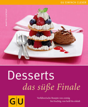 Was ist der krönende Abschluss eines jeden Menüs? Für die meisten lautet die Antwort ganz klar: Das Dessert! Und wann bekommen alle Naschkatzen und Süßschnäbel besonders große Augen? Auch ganz klar: Wenn das süße Finale nicht aus Fertigpuddingpulver und Co. zusammengerührt, sondern mit viel Liebe selbst gemacht wird. Und wem hier noch die Ideen fehlen, holt sie sich einfach aus Desserts, dem cleveren Mix aus über 85 verführerischen Rezepten für das Beste zum Schluss. Ob fruchtig, cremig, heiß oder eiskalt, ob erfrischende Melonen-Kaltschale, schwarzweiße Mokkamousse, karamellisierter Topfenschmarren oder sahniges Schwarzwälder Kirschparfait: Für jede Gelegenheit und jeden Geschmack ist etwas dabei. Und damit bei der Zubereitung nichts schief gehen kann, liefert der Serviceteil zu Beginn jede Menge Tipps und Tricks aus der Küchenpraxis. Das Extra fürs Auge: Viele, viele Dekotipps für Karamellgitter, Saucenspiegel und mehr, die den ganz großen Auftritt garantieren.