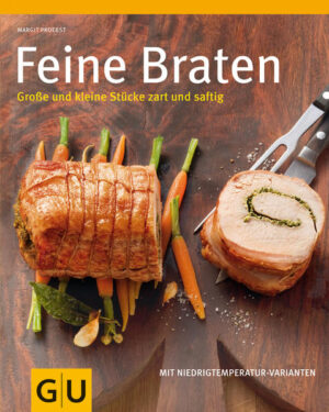 Braten sind eines der beliebtesten Gerichte für das Sonntagsessen. Aber auch wenn es feierlich wird, wie an Festtagen oder auf Partys, ist ein saftiger Braten der Mittelpunkt auf Esstisch oder Büfett. Immer zart und saftig, mal knusprig und auch aromatisch veredelt ein Braten jedes Essen. Ob nun zwei genießen wollen oder vier, sechs oder zwölf Hungrige sich angemeldet haben, für jede Gelegenheit und jeden Geschmack findet sich das richtige Rezept. Große und kleine Stücke vom Schwein, Kalb, Rind, Lamm, Wild oder auch Geflügel mal deftig oder edel gewürzt, bieten Genuss aus der jungen leichten Küche. Wahlweise konventionell oder mit der Niedrigtemperatur-Methode zubereitet, gelingt jedes Rezept nicht nur dem erfahrenen Koch sondern auch jedem Anfänger. Vom Kauf bis zum Tranchieren beschreibt Margit Proebst Schritt für Schritt die Zubereitung. Und als gelungene Abrundung des perfekten Bratengenusses dürfen selbstverständlich auch aromatische Bratensaucen nicht fehlen.