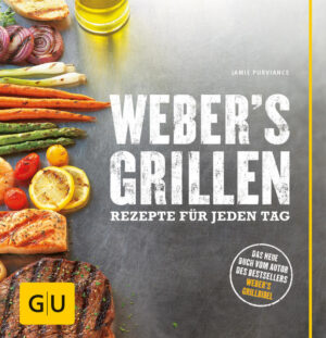 Der US-amerikanische Grill-Guru Jamie Purviance, Autor der Weber's Grillbibel, verwöhnt uns mit 200 neuen Rezepten zum Grillen mit Gas und Holzkohle: Burger, Wurst, Rind-, Lamm- und Schweinefleisch, Fisch, Gemüse und Früchte - alles kommt vom Grill und bietet uns kulinarischen Hochgenuss mit unkomplizierten Grillrezepten für jeden Tag. Eine kleine Küchenpraxis erklärt, wie z.B. richtiges Schneiden von Gemüse und Fleisch und das Vorbereiten von Fisch wirklich funktioniert. Sonderseiten mit Grill-Know-how, Tabellen zum Nachschlagen, die angeben, welches Stück wie lange auf den Grill muss und viele Extra-Rezepte für Saucen, Marinaden und Gewürzmischungen mit der Angabe zu welchem Fleisch sie passen, sorgen in bewährter Qualität dafür, dass dem Jeden-Tag-Grillmeister nichts anbrennt und alles mit Sicherheit gelingt.