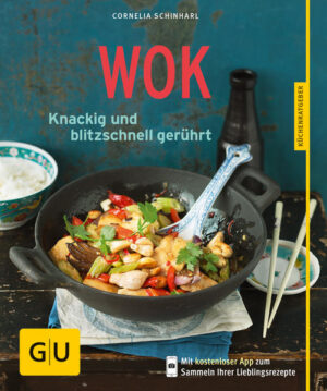 Er hat unsere Küchen im Sturm erobert: der Wok, die Wunderpfanne aus Asien. Warum das so ist? Keine Frage, er ist perfekt für die schnelle Alltagsküche! Denn sind die Zutaten erst einmal klein geschnitten, dauert es nur noch wenige Minuten und das Essen steht auf dem Tisch. Pfannenrühren im Wok ist der Klassiker, aber auch fürs Frittieren und Dämpfen ist der Allrounder bestens geeignet. Wie gut, das zeigen die Rezepte in diesem Buch, die jedes Talent der Wirbelpfanne ausreizen. Das Beste: Ob Gemüsecurry mit Kokosmilch, scharfes Huhn mit Cashews oder gebratener Fisch mit Ingwerstreifen - alle Zutaten dafür gibt es im Supermarkt um die Ecke. Und wenn die Reise mal nicht nach Asien gehen soll, sorgen mediterrane Wok-Rezepte für Überraschung auf dem Teller. Den zusätzlichen Kick geben Saucen und Marinaden, die man easy selber machen kann. Also: Nichts wie ran an den Wok!