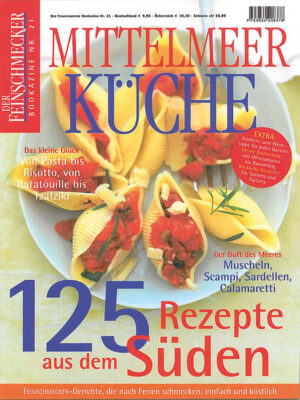 Sonnenküche mit ewiger Hauptsaison Wer an Urlaub im Süden denkt, erinnert sich an frische Kräuter und gegrillten Fisch, an vollreifes Gemüse, pralle Früchte und klare, kräftige Aromen. Es sind die langen, entspannten Abende in Trattorien, Bodegas, Bistros, auf Terassen und an Strandpromenaden, die wir mit den Mittelmeerländern verbinden. Und das Beste: Den Geschmack dieser Sommerküche holen wir uns bei Bedarf einfach nach Hause. In diesem Bookazine hat DER FEINSCHMECKER die besten mediterranen Gerichte zusammengestellt: vom verführerischen Häppchen zum Wein über die geliebte Pasta, das cremige Risotto, das Lamm aus dem Ofen und den ganzen Fisch bis hin zum selbst gemachten Eis. Alle Rezepte sind dabei auch für Einsteiger geeignet, Küchentipps erleichtern die Zubereitung, Weinempfehlungen helfen bei der Suche nach dem richtigen Begleiter. Verwandeln Sie Balkonien und deutsche Einbauküchen in mediterrane Inseln!