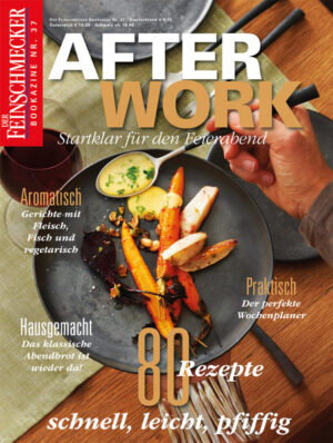 In dem Bookazine After-Work von DER FEINSCHMECKERMit diesem Bookazine von DER FEINSCHMECKER gelingt der genussvolle Start in den Feierabend. 80 Rezepte - schnell, leicht und pfiffig - mit Fleisch, Fisch und vegetarisch sowie einem praktischen Wochenplaner, damit Sie den Überblick behalten.