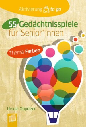 Honighäuschen (Bonn) - Handliches Spielebuch für das Gedächtnistraining für Fachkräfte in Altenpflege, Demenzbetreuung und Seniorenarbeit +++ Buch aufschlagen - Idee auswählen - los geht's! Tauchen Sie gemeinsam ein in die bunte Welt der Farben und trainieren Sie ganz einfach spielerisch das Gedächtnis Ihrer Seniorinnen und Senioren! Mit den 55 Gedächtnisspielen rund um Farben haben Sie jederzeit to go" eine passende Idee parat. Die Spiele aus den Bereichen Kunterbuntes", Gelb und Grün", Rot und Blau" und Weiß, Grau, Schwarz" erfordern keine Vorbereitung und kein Material. Die Seniorinnen und Senioren kombinieren Tiernamen mit Farben, wie z. B. (Rot-)Barsch, stellen Farben in Redewendungen richtig, lösen kleine Farbrätsel oder ergänzen Lieder, in denen Farben vorkommen. Die Spielvarianten zeigen auf, wie sich die Spiele leichter oder schwerer gestalten lassen, weiterführende Spielideen sorgen für zusätzlichen Spielspaß. Und wenn Sie einzelne Spiele miteinander kombinieren, können Sie damit sogar eine ganze Betreuungsstunde füllen. Ideal für das Gedächtnistraining oder die spontane 10-Minuten-Aktivierung von Seniorinnen und Senioren mit und ohne Demenz.