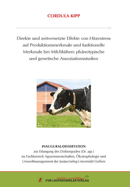 Global warming is a major challenge in future dairy cattle production systems. Therefore, the aim of the presented thesis was to analyze the effect of direct and time-delayed heat stress (HS) effects on production, fertility, health, longevity and physiology of dairy cows on a phenotypic and a genetic scale. "Direct" HS means that the measured traits respond timely directly to climatic conditions. Thus, the temperature-humidity index (THI) measurement and phenotype recordings were close in time. "Time-delayed" includes the effects of prenatal HS during late gestation of the dam on traits recorded in daughters, which were recorded trait-specifically months to years after the HS event. Chapter 1 introduces the effects of global warming. In addition, the state of the art regarding direct and delayed HS effects on dairy cows is presented. The third part of the chapter focuses on genetic aspects of HS as well as breeding for heat tolerance as a possible solution. The first study (Chapter 2) quantifies the direct HS effects on production, fertility and health traits of lactating cows, and defines HS thresholds. Temperature and relative humidity were recorded in the barn. The THI of the test-day and of the previous week were considered as continuous climatic descriptors. With regard to both periods, milk protein content decreased almost linearly with increasing THI. Protein yield decreased beyond THI = 68. Due to internal metabolic heat production, cows in the early stage of lactation within the first 100 days in milk reacted more sensitive to HS than cows in the middle or late lactation stage. For test-day THI > 70, milk urea nitrogen substantially increased. Heat stress effects of the previous week on milk urea nitrogen were less obvious. The fertility trait "number of inseminations per day" reflects ovulation processes and heat detection. The detrimental effect of THI > 60 at the insemination date and at the previous week on number of inseminations per day was very similar. For insemination success, the identified HS threshold at the insemination date was THI = 65. Temperature-humidity indexes from the previous week had only moderate detrimental effect on insemination success. The incidences of clinical mastitis, retained placenta and puerperal disorders increased with increasing average THI from day 0 to 5 postpartum. Incidences for interdigital hyperplasia also increased with increasing THI from the previous week. In contrast, dermatitis digitalis decreased with increasing THI. Associations between THI and disease incidences were almost linear and no clear HS thresholds could be identified. The HS thresholds for production and fertility traits suggest the installation of cooling technique beyond a THI of 60. Chapter 3 focuses on the time-lagged effect of intrauterine HS during the last eight weeks of gestation (the maternal dry period) on the offspring performances. In 80 separate runs, the climatic effects of each eight single weeks on various traits of production (measured on the first test-day in first lactation), fertility and longevity were evaluated separately. Except for protein content, milk urea nitrogen and somatic cell count, intrauterine HS displayed unfavorable effects, but effects varied by week. THI ? 50 from all eight single weeks before calving had unfavorably significant effects on fat percentage, interval from calving to first insemination (after first calving) and length of productive life. Heat stress (TH ? 60) during the last three weeks of calving reduced offspring milk yield. Non-return-rate after 56 days (NRR56) in heifers decreased with increasing THI during the last six weeks before calving. Milk yield per day of life and lifetime productivity in milk yield decreased as a result of high THI during the last four weeks before calving. Metabolic and immune system adaptations were discussed as physiological reasons for long-term, delayed HS effects. From a practical perspective, the results suggest to provide HS abatement to dry cows. The aim of the third study (Chapter 4) was to analyze time-lagged HS effects during late gestation on genetic co(variance) components in dairy cattle across generations for production, female fertility and health traits. Alterations of additive genetic variances and heritabilities were trait specific and indicated pronounced genetic differentiation due to intrauterine HS for NRR56 and health traits (clinical mastitis, dermatitis digitalis and endometritis during first lactation), but decreasing genetic variation for milk yield and interval from calving to first insemination. Genetic variances and heritabilities for fat content and somatic cell count increased slightly due to intrauterine HS (THI > 67). Genetic correlations smaller than 0.80 indicated genotype by environment interactions (G×E) for NRR56, clinical mastitis, dermatitis digitalis and endometritis. In contrast, no G×E were observed for the high heritable production traits and interval from calving to first insemination. Selection of thermotolerant animals with stable estimated breeding values, independent from time-lagged environmental impact, is recommended to prevent genotype by HS interactions in offspring generations. Chapter 5 deals with variations of genetic parameters and variance components for physiological cow traits as a function of direct THI (average hourly THI of trait recording). The study based on a dataset including the German local breed Deutsches Schwarzbuntes Niederungsrind. Physiological traits considered respiration rate, pulse frequency, body temperature, vaginal temperature and surface temperature recorded via infrared thermography for different segments of the cow body. Additive genetic variances and heritabilities increased with increasing THI, implying more accurate genetic differentiation under HS conditions. Genetic correlations of the same trait measured at THI > 65 and THI ? 65 were 0.80 or below, indicating G×E. At the beginning of chapter 6, the topic of this thesis - the influence of global warming on dairy cows - is considered in reverse. The effect of ruminal methane emission on global warming is discussed. Further, epigenetic modifications are evaluated as an explanation for time-lagged effects of intrauterine HS and as a challenge for animal breeding. Subsequently, environmental descriptors for G×E, other than HS, are considered. The modification of the animals environment is discussed as a potential solution. As indicator traits for heat tolerance, physiological traits, the extent of the decline in milk production during HS and fatty acid profiles, are discussed. These indicator traits can be used for breeding for heat tolerance, as this is a second solution approach for dealing with progressive HS events. Further, a recommendation for the implementation of heat tolerance in the breeding program of the German Holstein population is formulated. Concludingly, genetic markers for heat tolerance in genomic selection approaches, are presented. In summary, the results of this thesis indicate that dairy cows suffer from HS even in temperate climates such as in Germany. High temperatures in combination with high humidity during the complete production cycle lead to significant impairments in a variety of traits. Hence, the results from the comprehensive study supports the installation of cooling technique not only in lactating, but also in dry cows. Heat stress had effects on genetic parameters and breeding values, even from an across-generation perspective. Hence, it is i) imperative to consider heat stress aspects in official genetic evaluations, and ii) to study the phenomenon time-lagged HS in ongoing molecular genomic studies focusing on possible epigenetic mechanisms.