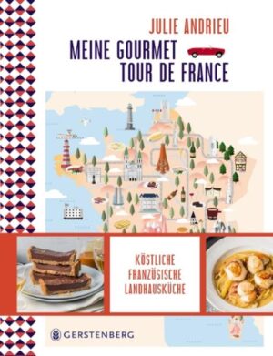 Julie Andrieu ist in Frankreich eine berühmte Fernseh-Köchin. Dieses Buch basiert auf einer Sendereihe von France 3, in der Julie unterschiedliche Regionen bereist, französische Originale besucht und deren Rezepte präsentiert. Landestypische Gerichte wie Kaninchen in Senfsauce, gefüllte Krabben, Cassoulet, Flammkuchen oder Madeleines: Julie Andrieu hat in ihrem Reisejournal die besten Rezepte gesammelt, um Ihnen klassische Vorspeisen, Hauptgerichte und Desserts aus allen Regionen Frankreichs nahezubringen. "Meine Gourmet-Tour de France" ist erhältlich im Online-Buchshop Honighäuschen.