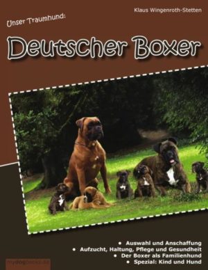 Honighäuschen (Bonn) - Der Deutsche Boxer ist ein Hund mit einer langen Geschichte, der in der Vergangenheit zunächst zur Jagd und später als Diensthund eingesetzt wurde. Inzwischen findet er immer mehr Verwendung als Familienhund und bei allen möglichen sportlichen Aktivitäten.Der Boxer ist ein ausgeglichener, ruhiger und selbstbewußter Hund und alles andere als eine sabbernde Nervensäge, als die er manchmal von völlig Unkundigen bezeichnet wird. Der Boxer ist der ideale Familienhund und ein perfekter Beschützer seiner Menschen.Dieser Ratgeber wendet sich vor allem an den Rasse-Neuling und auch Menschen, die sich zum ersten Mal überhaupt einen Hund anschaffen wollen. Das Buch informiert Sie ausführlich über Wesen, Charakter und Haltung des Deutschen Boxer, gleichermaßen aber auch über die Hundehaltung ganz allgemein.Der Autor beschreibt diese wundervolle Rasse mit all ihren Eigenheiten und macht Sie auf mehr als 150 Seiten fit für den richtigen Umgang mit einem ganz besonderen Hund: dem Deutschen Boxer.