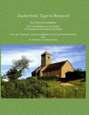 Zauberhafte Tage ……… Einen Urlaub verbracht in einer der weniger bekannten Gegenden von Burgund, dem Charollais. Eine traumhafte Landschaft gesehen, den Kelten begegnet, Romanik und Romantik erlebt und unbestimmbare energetische Einflüsse gespürt. Abends an einer gemeinsamen Tafel Erlebnisse und Erfahrungen ausgetauscht und nicht zuletzt eine vorzügliche Küche genossen bei einer Gastgeberin die wiederum mit unbenennbarem energetischen Zauber alle in ihren Bann schlug. Erzählung und Rezepte gemischt sollen Erinnerungen wachrufen und zum Nachkochen verleiten. Eine veredelte, verfeinerte Landküche.