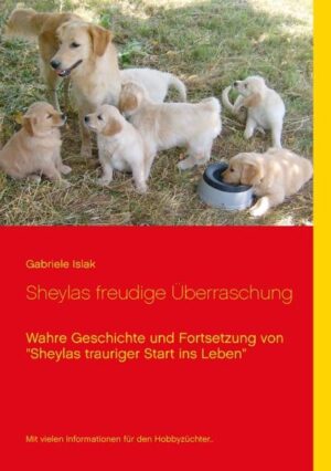 Honighäuschen (Bonn) - Fortsetzung von Sheylas trauriger Start ins Leben. Sheylas Geschichte geht spannend weiter, nachdem sie sich mit Benny, dem Rüden der Familie, still und leise vereint hatte. Die beiden Golden Retriever hatten ihre Familie ganz schön an der Nase herum geführt, denn Sheyla war Trächtig. Nach Vollendeten Tatsachen, musste gehandelt werden. Es stand eine Hundegeburt an. Und das mit der Sheyla, die Monatelang Todkrank war und zweimal dem Tod von der Schippe gesprungen ist. Wie sollte sie das gesundheitlich überstehen? Schwere Stunden kamen auf Sheyla und die Familie zu. Das Buch beinhaltet Bildmaterial, sowie viele hilfreiche Informationen über die Vorbereitung, der Trächtigkeit, der Geburt selbst und über die Welpenaufzucht, bis zu deren Abgabe. Für den unerfahrenen Hobby-Züchter lehrreich und geeignet.