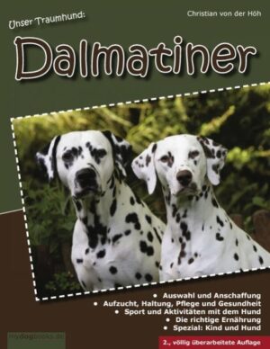 Honighäuschen (Bonn) - Er ist der Hund für aktive Menschen mit Freizeit: der Dalmatiner.Sie sind sportlich, scheuen auch einen Spaziergang im Regen nicht, haben sehr viel freie Zeit und wollen keinen Couch-Potatoe, sondern einen sportlich-agilen, aufgeweckten Hund an Ihrer Seite?Dann ist diese Rasse genau richtig für Sie - allerdings nur dann, denn ein allein gelassener, unterforderter Dalmatiner ist ein durch und durch unglücklicher Hund.In diesem Buch erfahren Sie, was ein Dalmatiner von Ihnen erwartet, wie Sie zu einem perfekten Rudelführer für ihn werden und wie es Ihnen gelingt, ihn gesund und fit zu halten. Dabei wird genau erklärt, auf welche Dinge Sie besonders achten müssen - so z. B. auf die immens wichtige, rassegerechte Ernährung.Insgesamt macht dieses Buch Sie fit für einen korrekten Umgang und ein langes gemeinsames aktives Leben mit einer der atem-beraubendsten Hunderassen überhaupt: dem Dalmatiner.In dieser zweiten, völlig überarbeiteten Auflage wurden vor allem im Bereich der Rohernährung (BARF) bislang zurecht kritisierte Punkte korrigiert und auch die Adressen der Rassezuchtvereine vervollständigt.