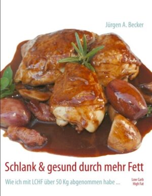 Übergewicht durch falsche Ernährung ist in der heutigen Zeit für viele Menschen ein großes Thema. Dabei ist nicht Fett der Übeltäter, sondern Zucker und Kohlenhydrate sind unter anderem dafür verantwortlich, dass viele Menschen immer dicker werden. Dabei kann es so einfach sein, wieder zu einem gesunden und schlanken Leben zurückzufinden. Der 54 jährige Autor beschreibt, wie er mit LCHF (Low Carb - High Fat) über 50 kg abgenommen hat. LCHF ist eine gesunde, natürliche Ernährungsform, die ihren Ursprung in Schweden hat. Dabei wird Zucker vollständig vermieden, die Kohlenhydrate werden auf ein Minium reduziert und mit natürlichem Fett ausgeglichen. Die Ernährung nach LCHF basiert ausschließlich auf frischen, natürlichen Lebensmitteln, und hat den großen Vorteil, dass man nicht hungern muss. Dadurch fällt es leicht, seine Ziele zu erreichen, und auch große Mengen an Gewicht abzubauen. Abnehmen ohne Hunger - ist es nicht das, wovon wir immer geträumt haben? Das Geheimnis liegt darin, das Richtige zu essen. Wie es geht, zeigt Jürgen A. Becker ausführlich anhand seiner eigenen Geschichte und seinem persönlichen Weg mit LCHF. Wie Einsteiger Fehler vermeiden können, wird in den 8 Schritten für Anfänger detailliert dargestellt, ein Leitfaden für den Start in ein schlankes, gesundes Leben. Da keine industriell hergestellten Produkte verwendet werden, bereitet man die Mahlzeiten aus frischen, natürlichen Lebensmitteln selbst zu. Wie das geht, und worauf man achten sollte wird im Buch sehr ausführlich beschrieben. In über 110 Rezepten wird gezeigt, auf welch schmackhafte Art und Weise man sich nach LCHF ernähren kann. Unter dem Motto “Geschmack braucht keine Kohlenhydrate“ wird erläutert worauf es ankommt, wie man LCHF richtig in der Küche umsetzt, und wie man mit wenig Aufwand schnell und einfach die leckersten Gerichte zaubern kann. Ein schlankes und gesundes Leben muss kein Wunschtraum bleiben, das kann jeder schaffen, der den festen Willen dazu hat. Wichtig ist dabei nicht nur die Abnahme selbst, sondern auch der langfristige Erfolg, nach dem Abnehmen das erreichte Gewicht zu halten. Zu beidem bedarf es einer grundlegenden Umstellung der Ernährung, kurzzeitige Diäten verheißen da wenig Aussicht auf dauerhaften Erfolg. LCHF ist der Weg zurück zu einer natürlichen, gesunden Ernährung.