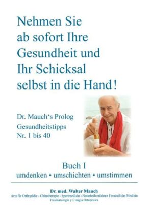 Honighäuschen (Bonn) - Dr. med. Walter Mauch,Arzt, Sänger, Dichter, AutorErfinde, 1937 in Überlingenam Bodensee geboren, studierte in Freiburg, Tübingen,Düsseldorf Medizin und promovierte in Tübingen. Erdurchlief eine außergewöhnliche Ausbildung in der fernöstlichen Medizin, war Dozent der Deutschen Akupunkturschule, erwarb in Deutschland vier schulmedizinische Berufstitel: Orthopädie - Sportmedizin - Chiro-therapie - Naturheilverfahren, in Spanien: Traumatologia y Cirugia Ortopedica und ist Mitglied des Colegio MedicoAlicante.Er gelang zu bahnbrechenden Forschungsergebnissenund Erfindungen Mit Konzerten und Vorträgenwirbt er seit Jahrzehnten füreine gesunde Lebensführung.